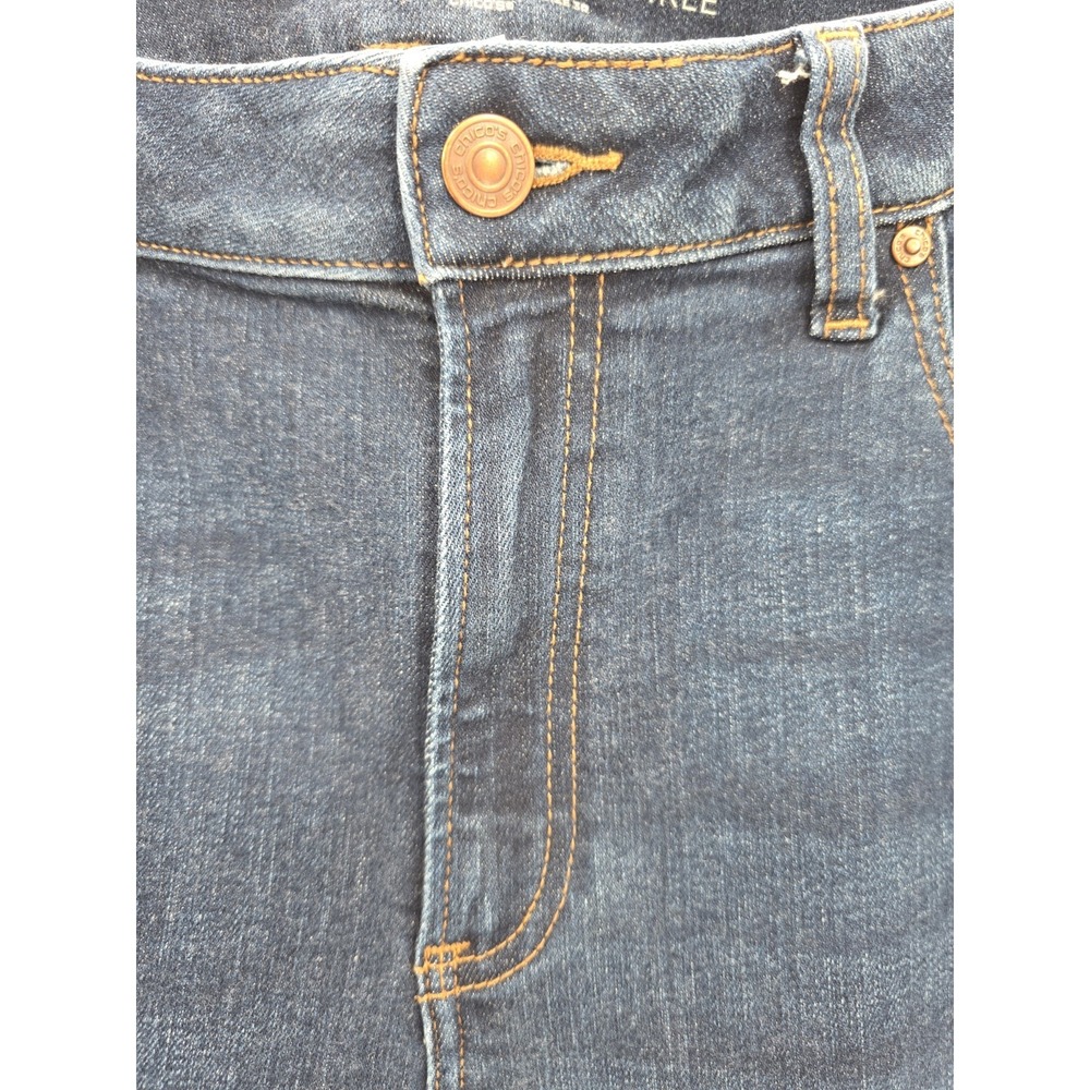 Chico's Define Me Slim Leg Ankle Jeans Size 3R US 16 XL Dark Wash Stretch - Picture 7 of 11